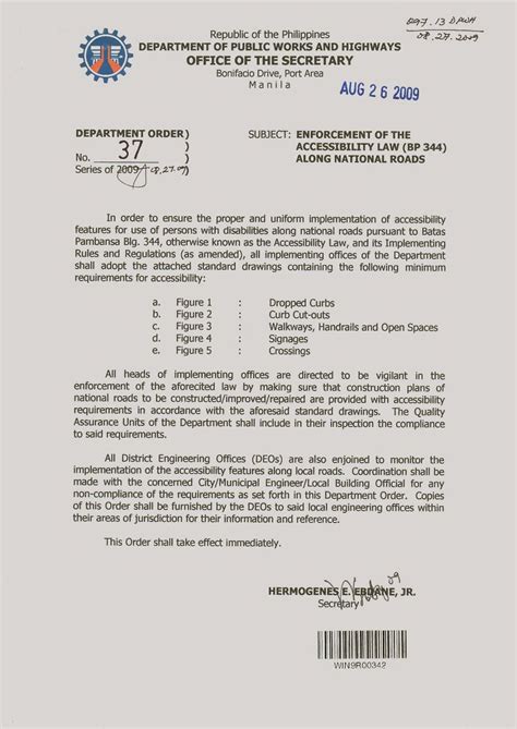 DEPARTMENT ORDER) 37 ~ ACCESSIBILITY LAW (BP 344).